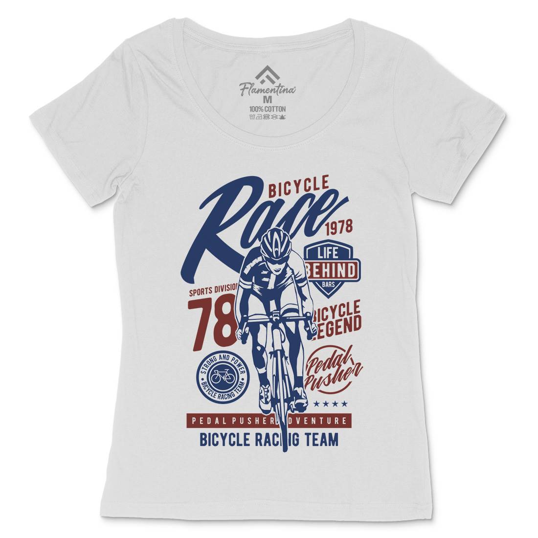 Bicycle Race Womens Scoop Neck T-Shirt Bikes A617