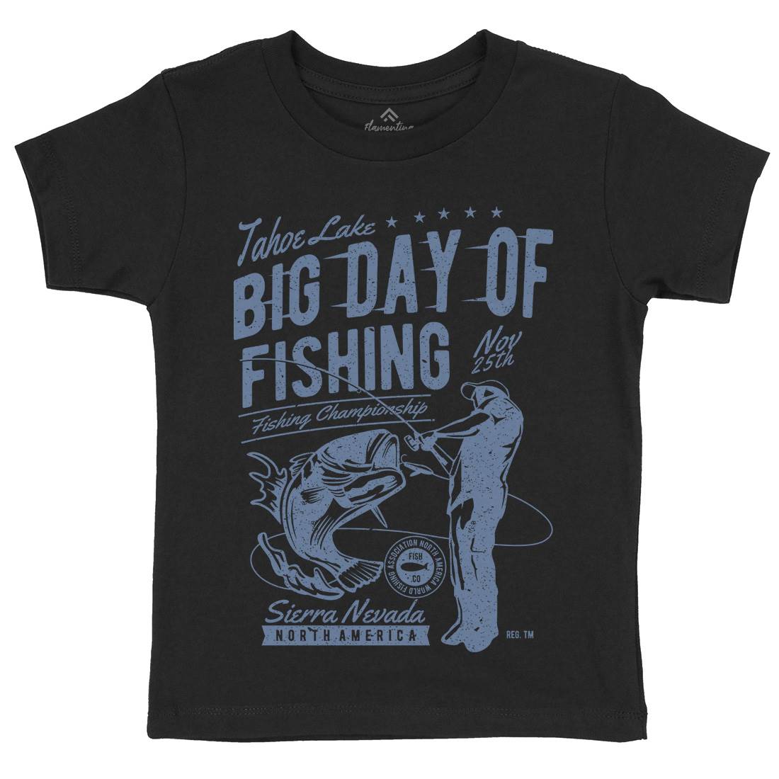 Big Day Of Kids Crew Neck T-Shirt Fishing A618