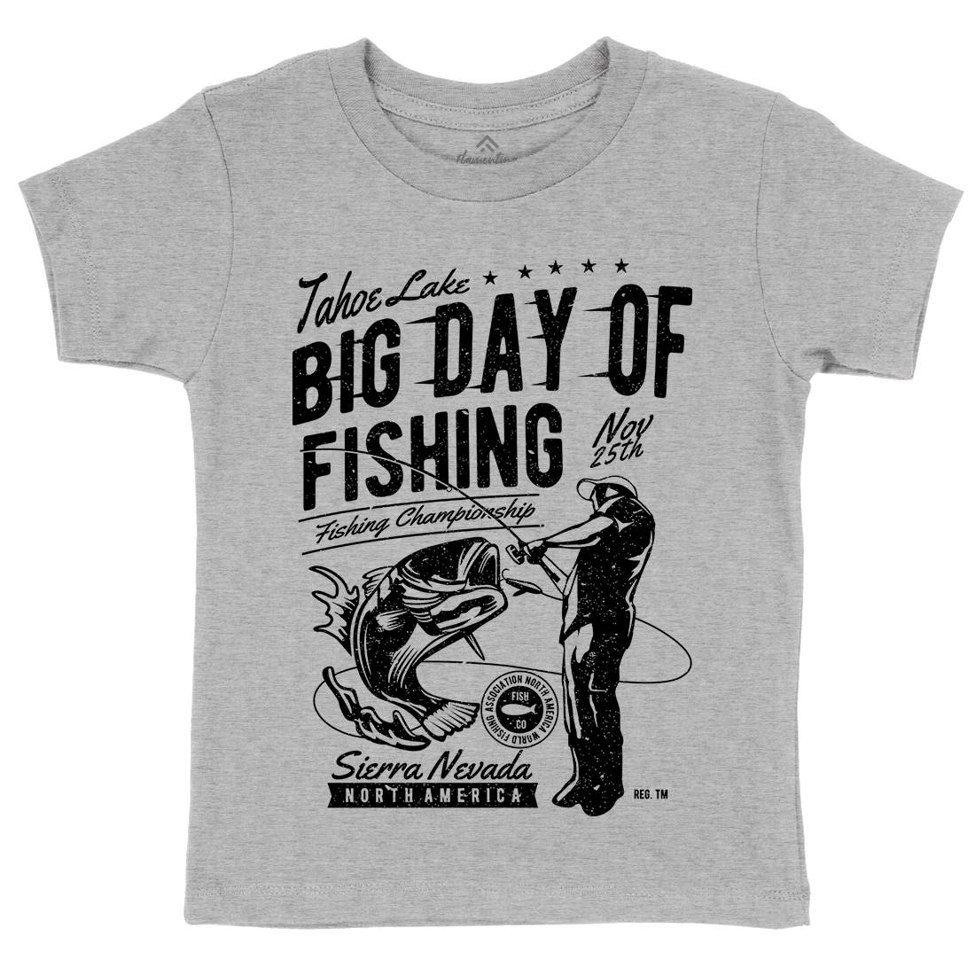 Big Day Of Kids Organic Crew Neck T-Shirt Fishing A618