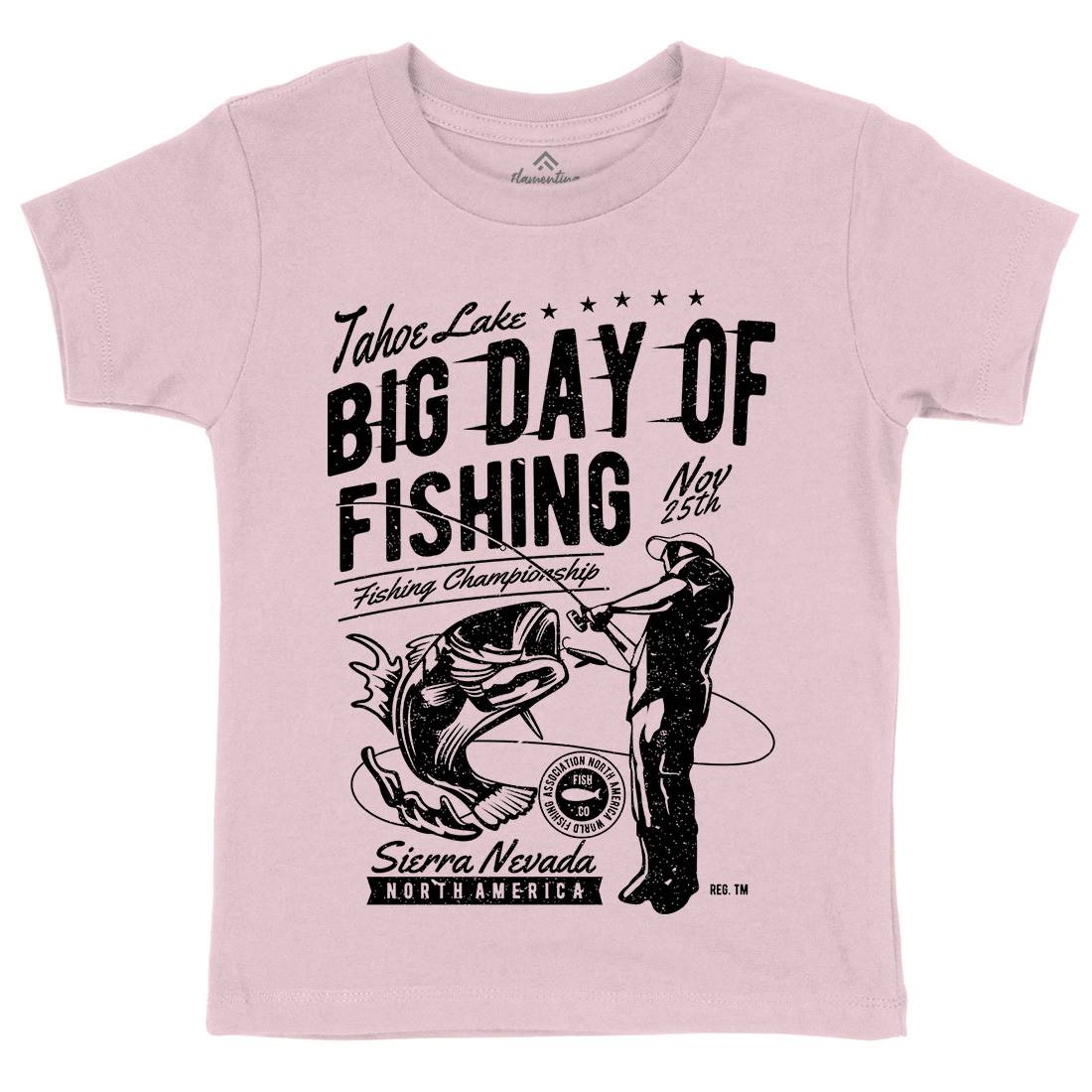 Big Day Of Kids Organic Crew Neck T-Shirt Fishing A618