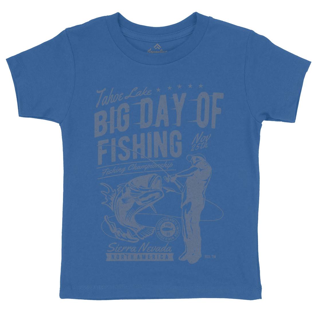 Big Day Of Kids Crew Neck T-Shirt Fishing A618