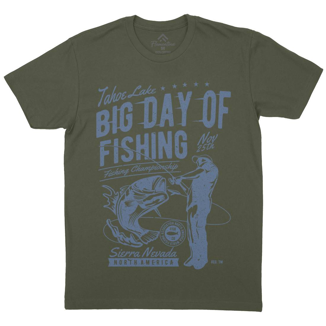 Big Day Of Mens Organic Crew Neck T-Shirt Fishing A618