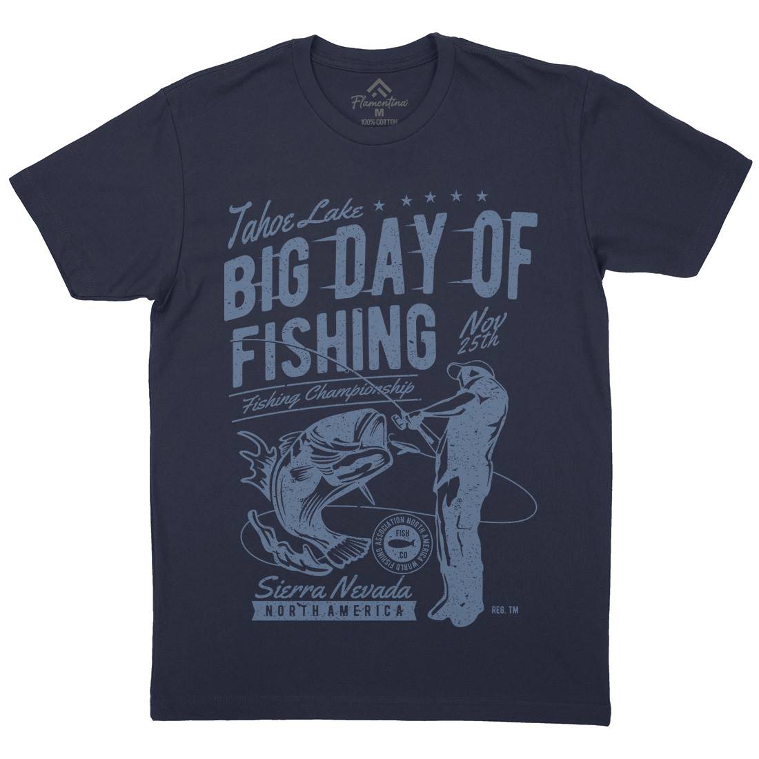 Big Day Of Mens Crew Neck T-Shirt Fishing A618