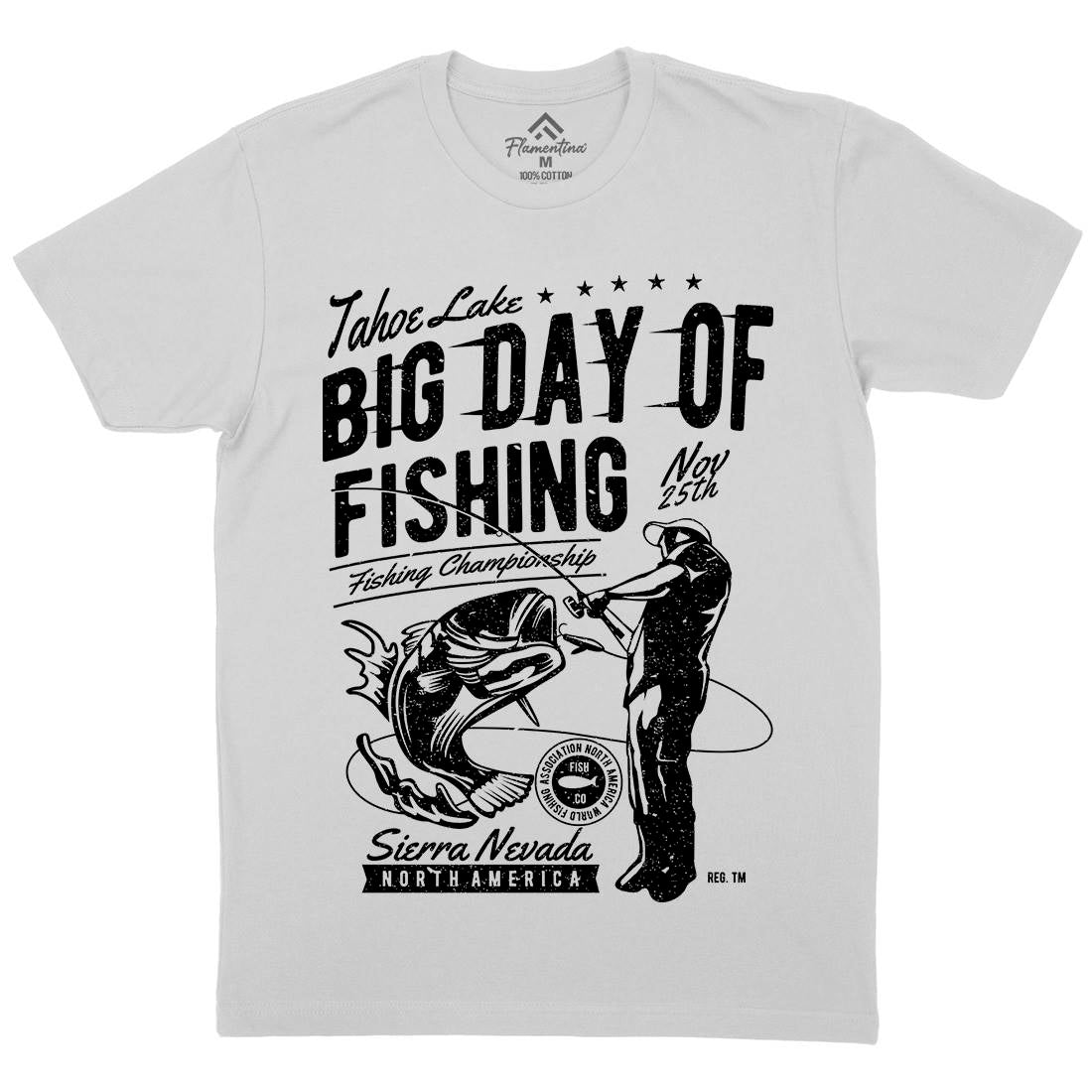 Big Day Of Mens Crew Neck T-Shirt Fishing A618