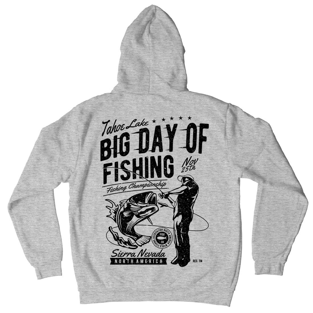 Big Day Of Mens Hoodie With Pocket Fishing A618