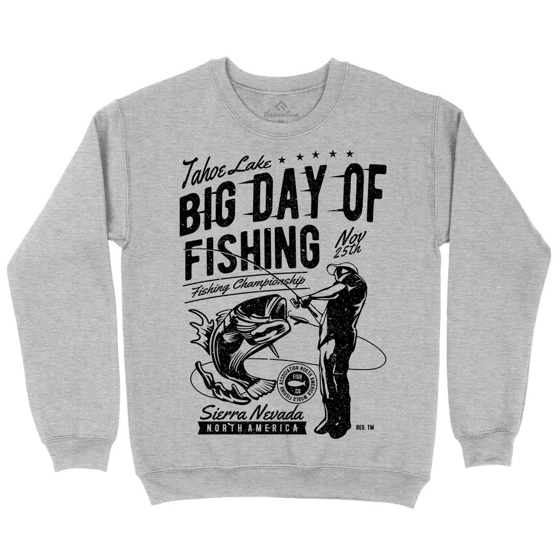 Big Day Of Mens Crew Neck Sweatshirt Fishing A618