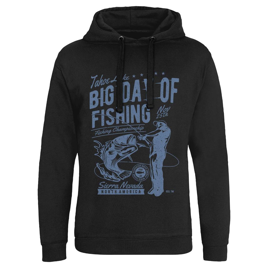 Big Day Of Mens Hoodie Without Pocket Fishing A618