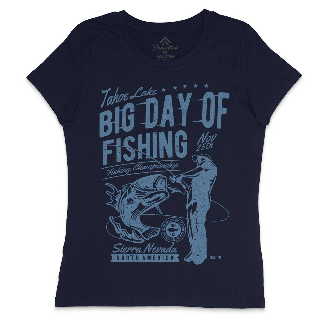 Big Day Of Womens Crew Neck T-Shirt Fishing A618