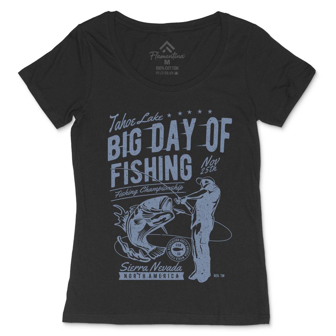 Big Day Of Womens Scoop Neck T-Shirt Fishing A618