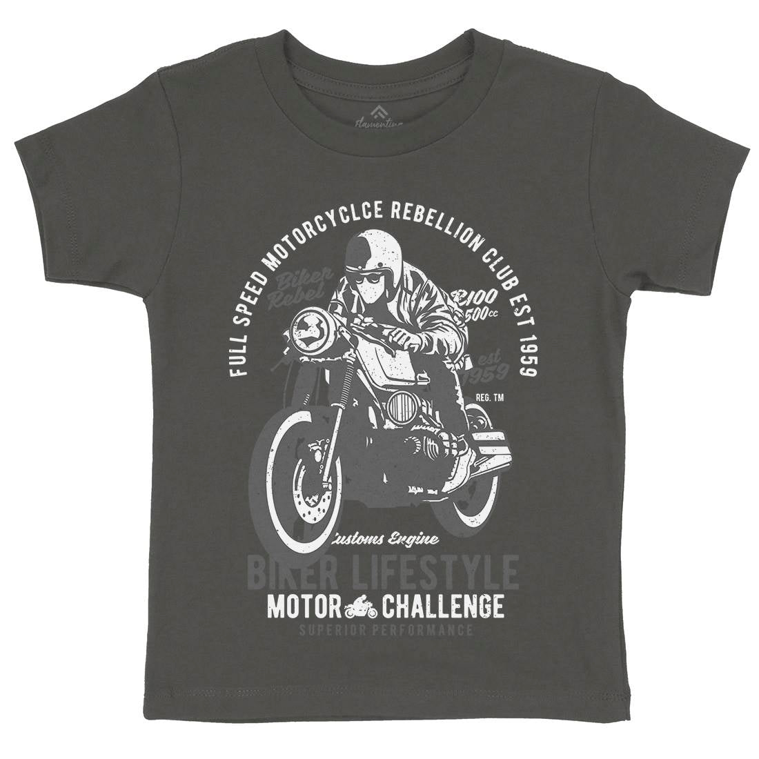 Biker Lifestyle Kids Crew Neck T-Shirt Motorcycles A619