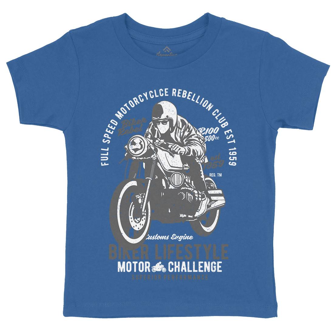 Biker Lifestyle Kids Organic Crew Neck T-Shirt Motorcycles A619