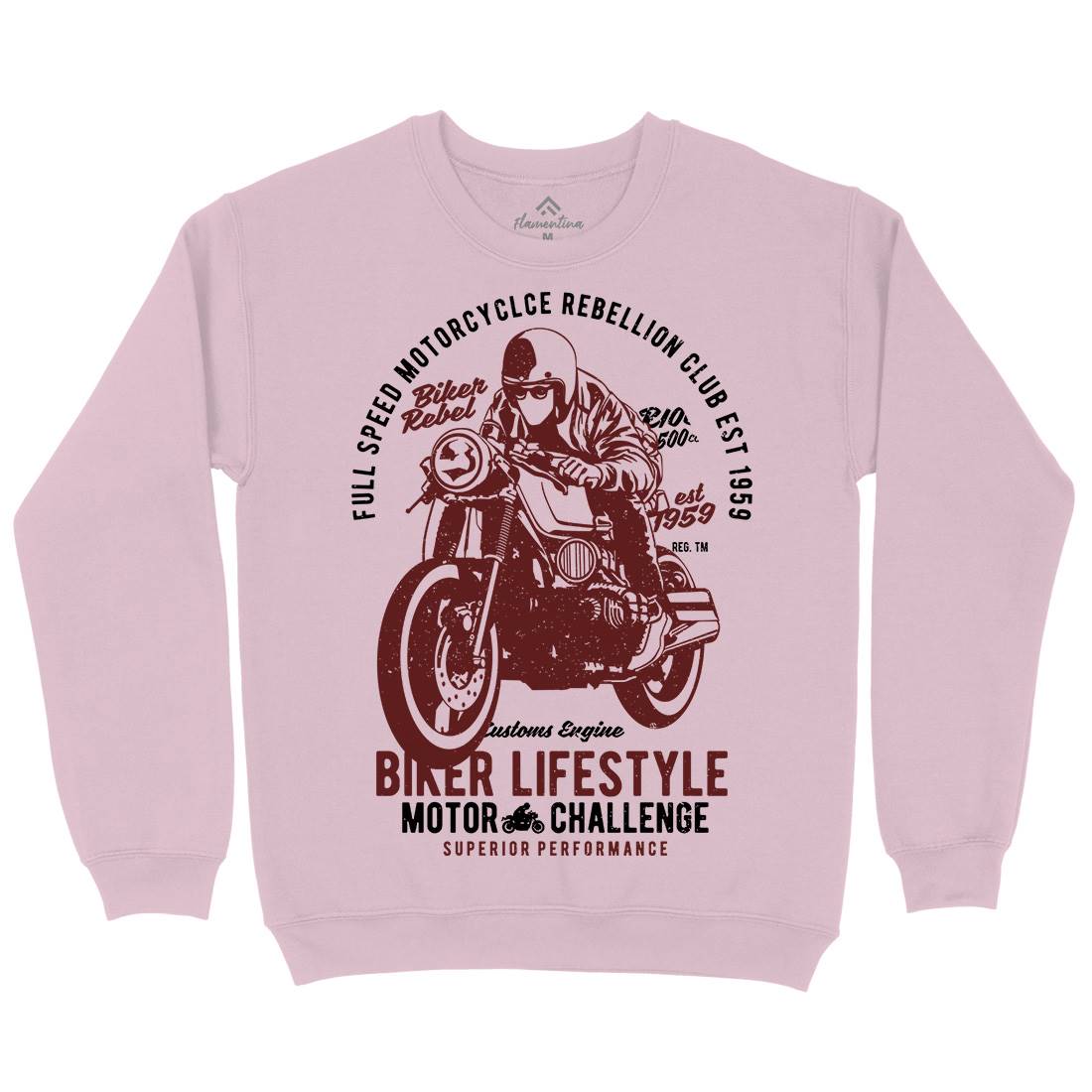 Biker Lifestyle Kids Crew Neck Sweatshirt Motorcycles A619