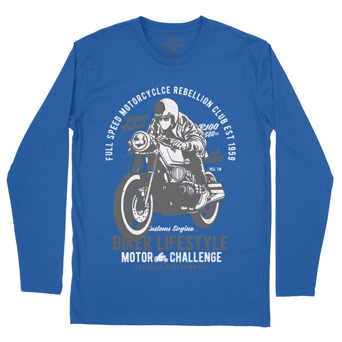 Biker Lifestyle Mens Long Sleeve T-Shirt Motorcycles A619