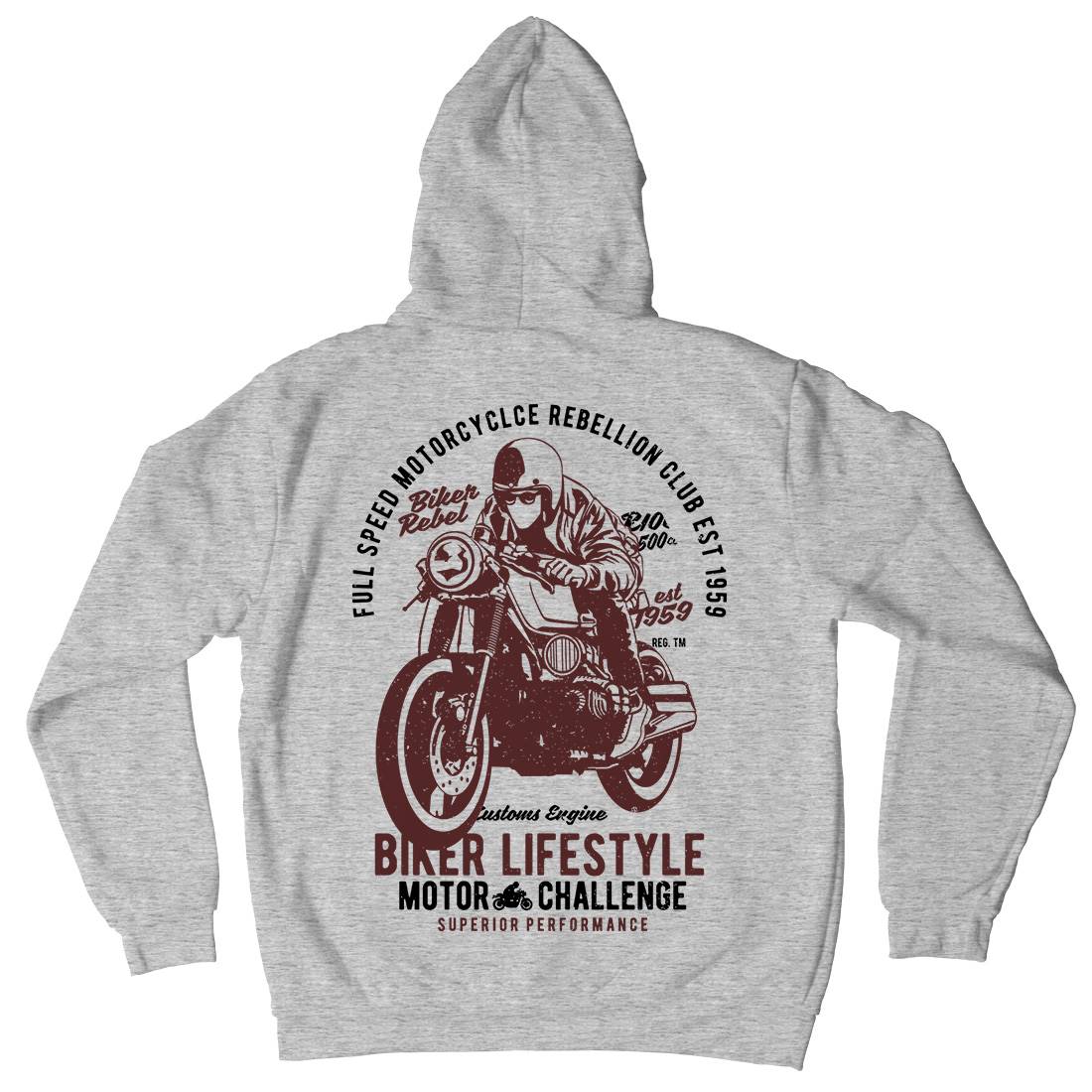 Biker Lifestyle Mens Hoodie With Pocket Motorcycles A619