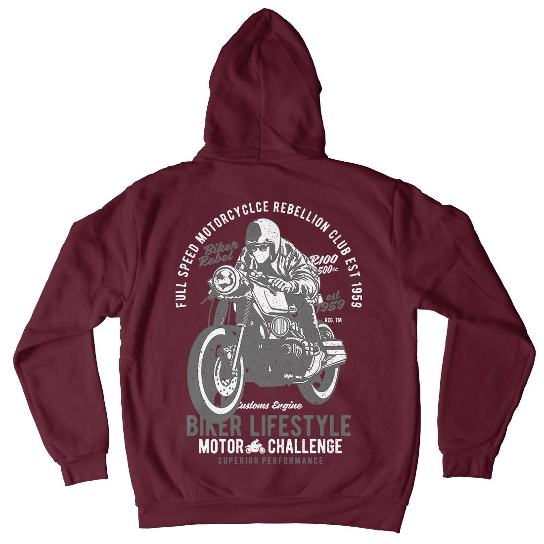 Biker Lifestyle Mens Hoodie With Pocket Motorcycles A619
