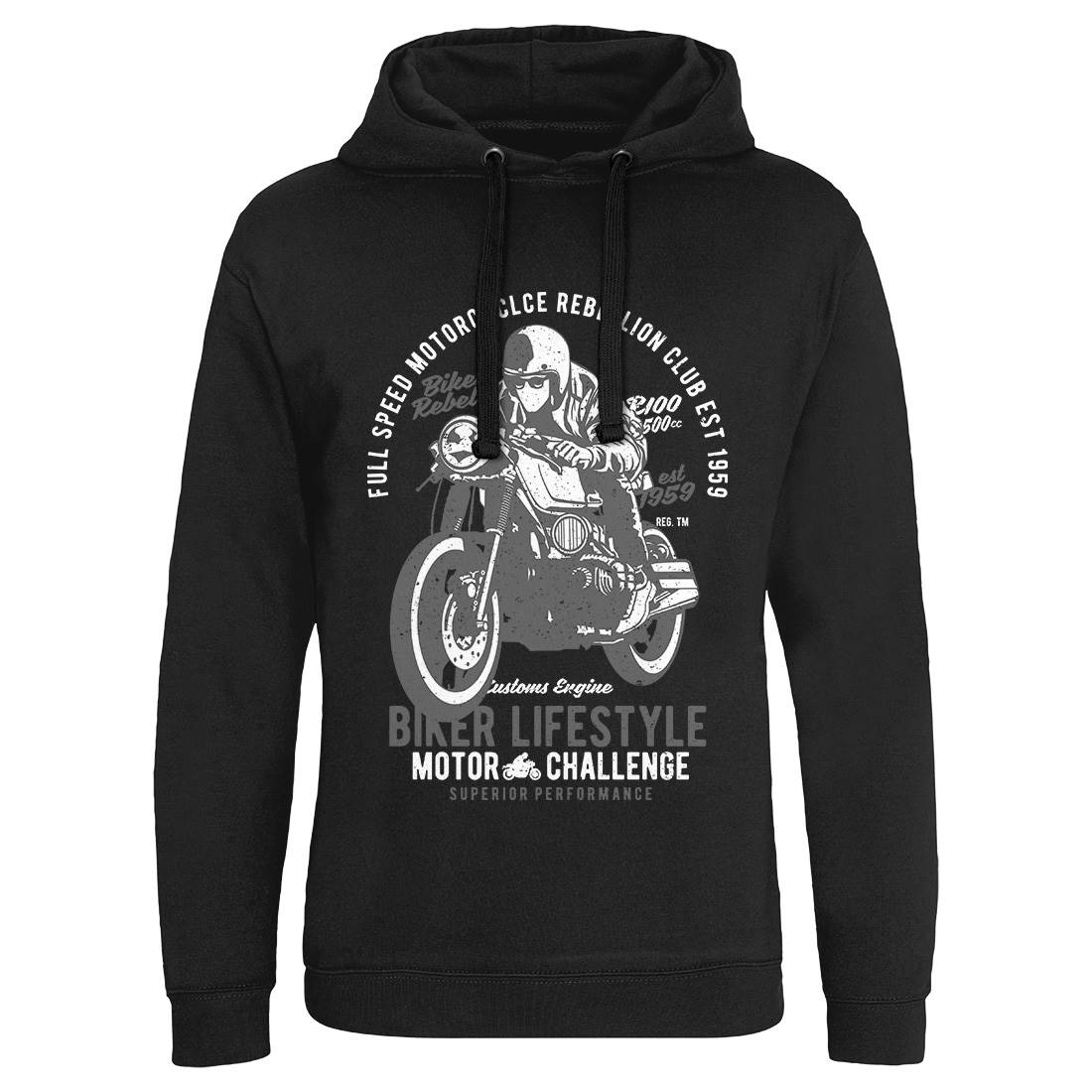 Biker Lifestyle Mens Hoodie Without Pocket Motorcycles A619