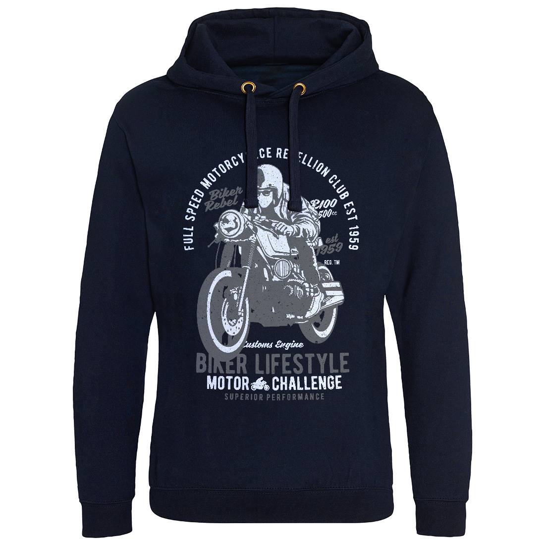 Biker Lifestyle Mens Hoodie Without Pocket Motorcycles A619