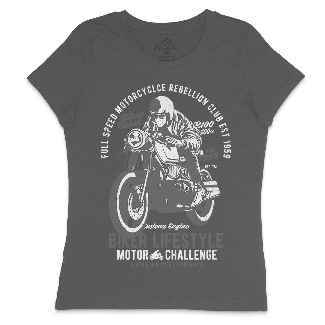 Biker Lifestyle Womens Crew Neck T-Shirt Motorcycles A619