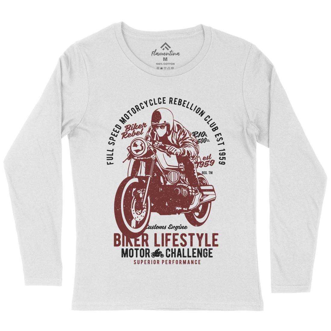 Biker Lifestyle Womens Long Sleeve T-Shirt Motorcycles A619