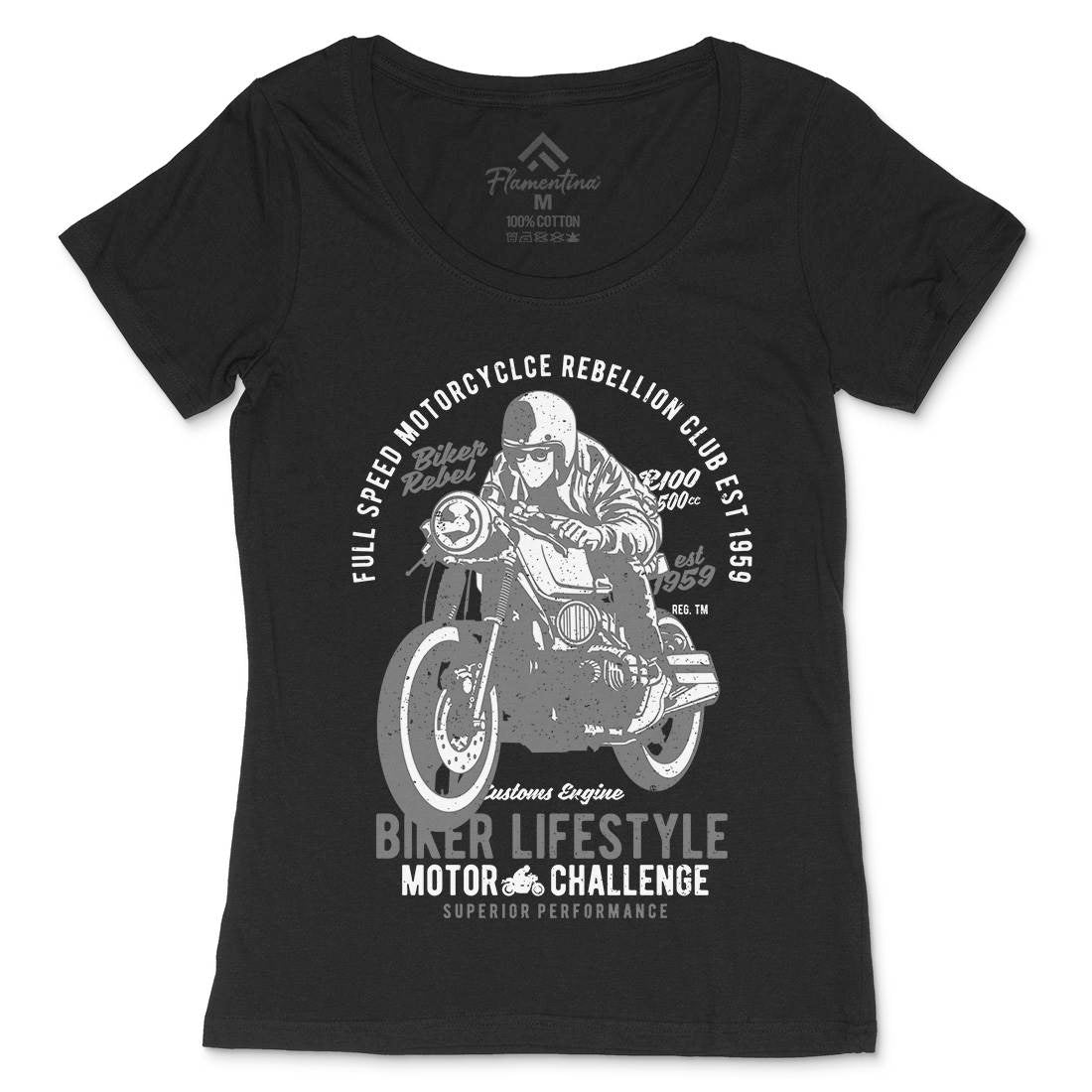 Biker Lifestyle Womens Scoop Neck T-Shirt Motorcycles A619