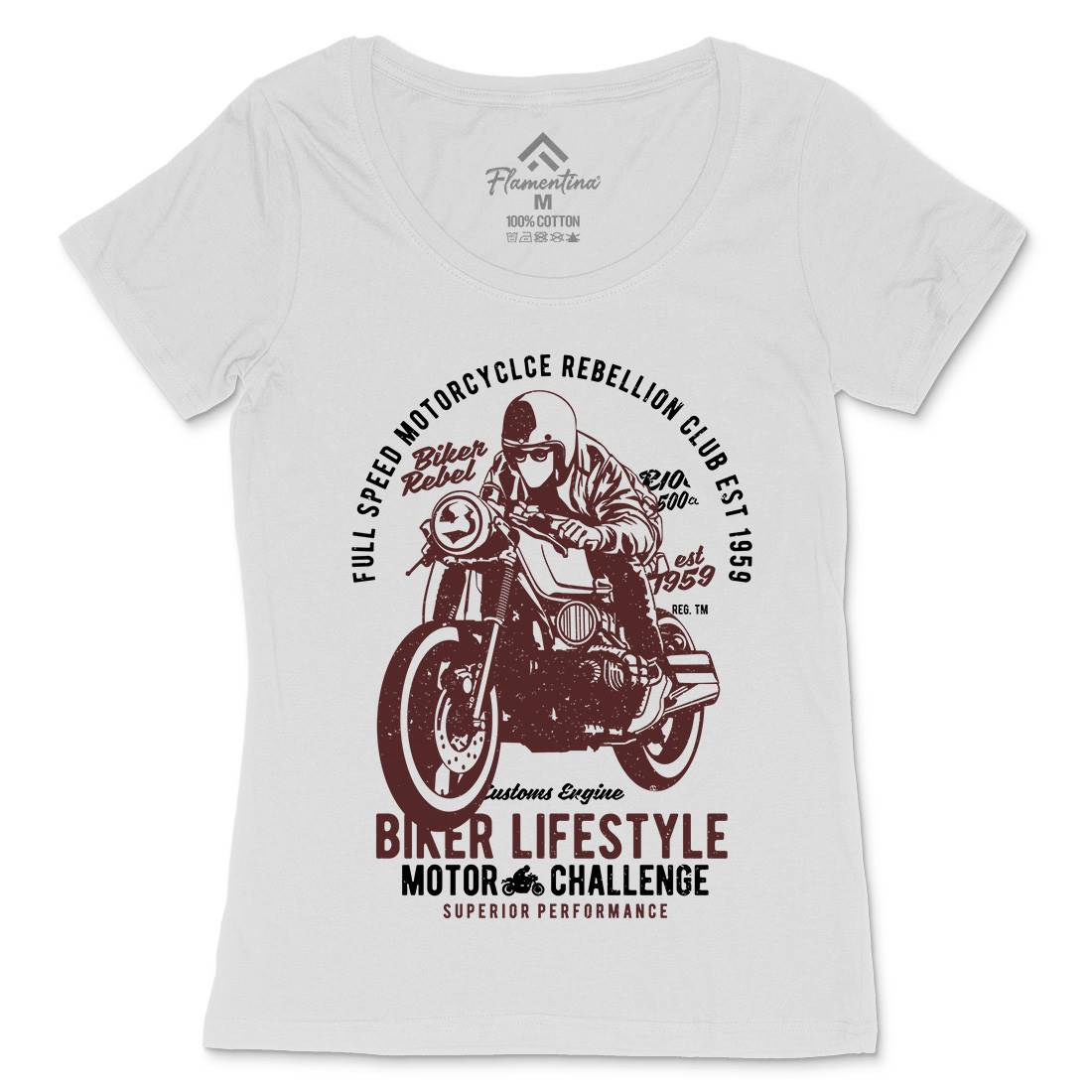 Biker Lifestyle Womens Scoop Neck T-Shirt Motorcycles A619