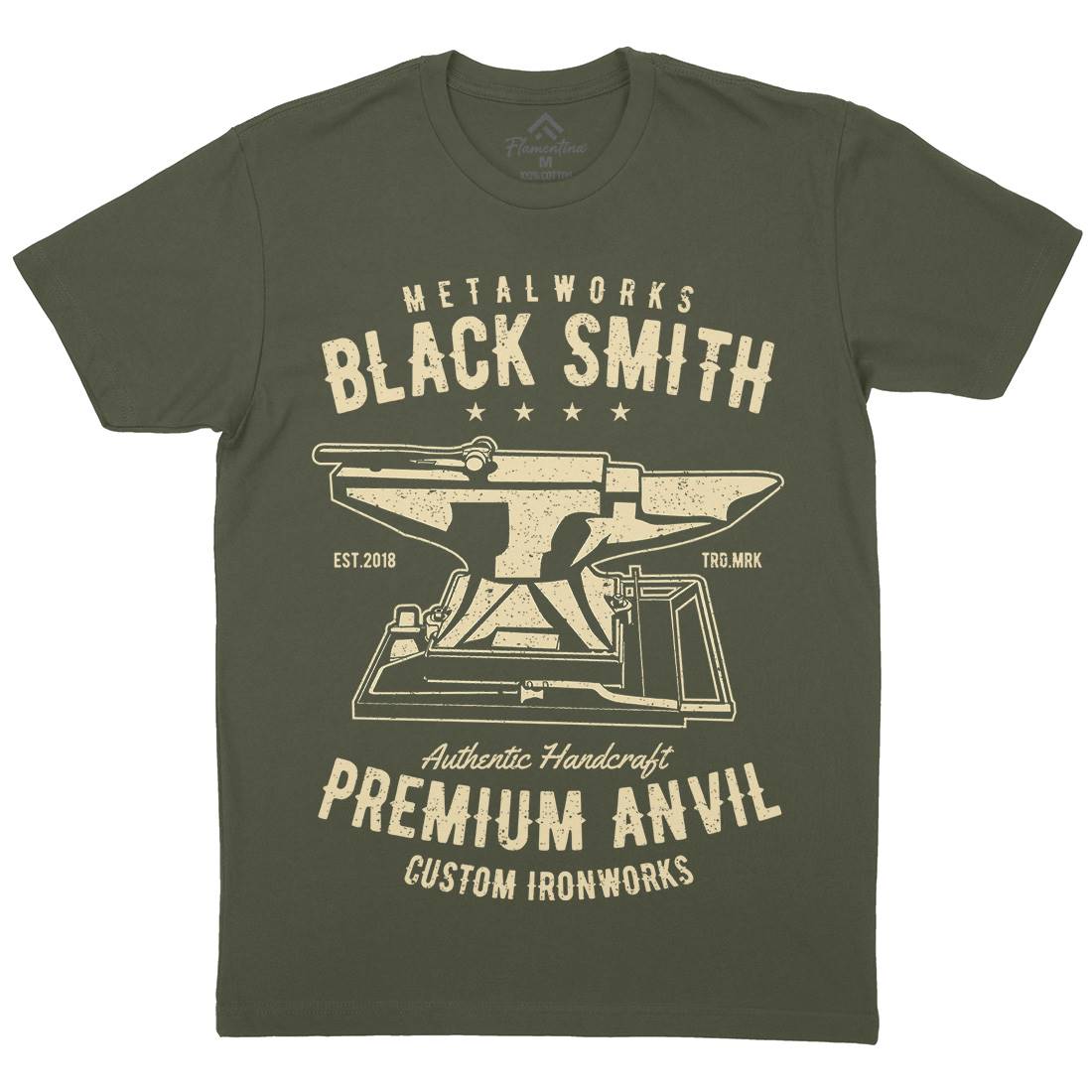 Blacksmith Mens Organic Crew Neck T-Shirt Work A620