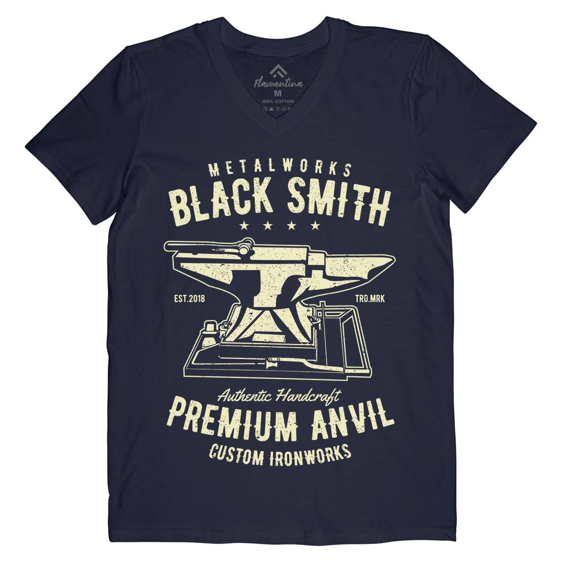 Blacksmith Mens V-Neck T-Shirt Work A620