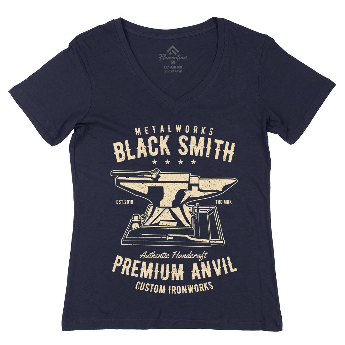 Blacksmith Womens Organic V-Neck T-Shirt Work A620