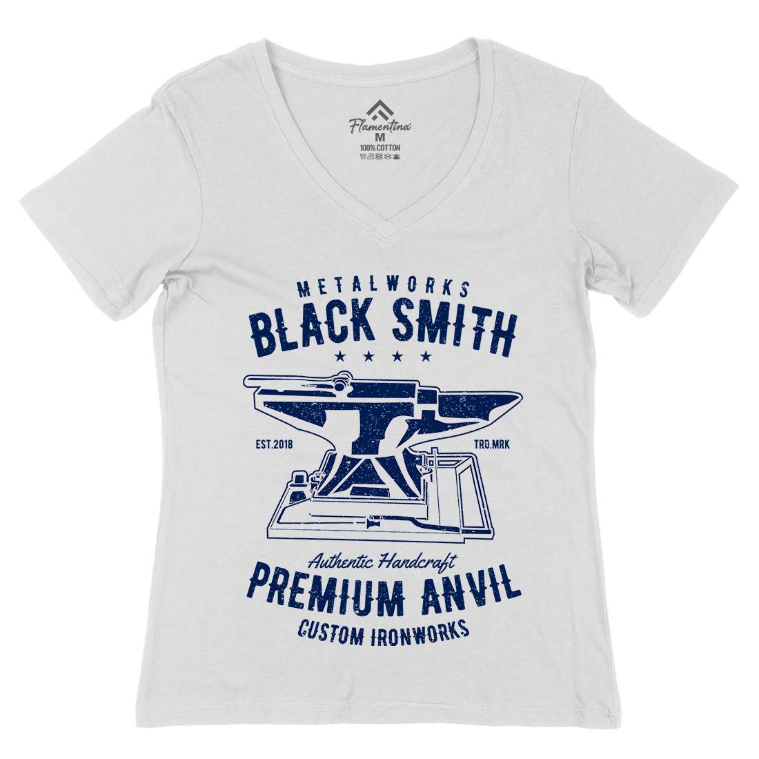 Blacksmith Womens Organic V-Neck T-Shirt Work A620