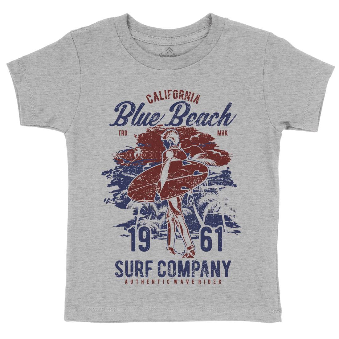Blue Beach Kids Organic Crew Neck T-Shirt Surf A621