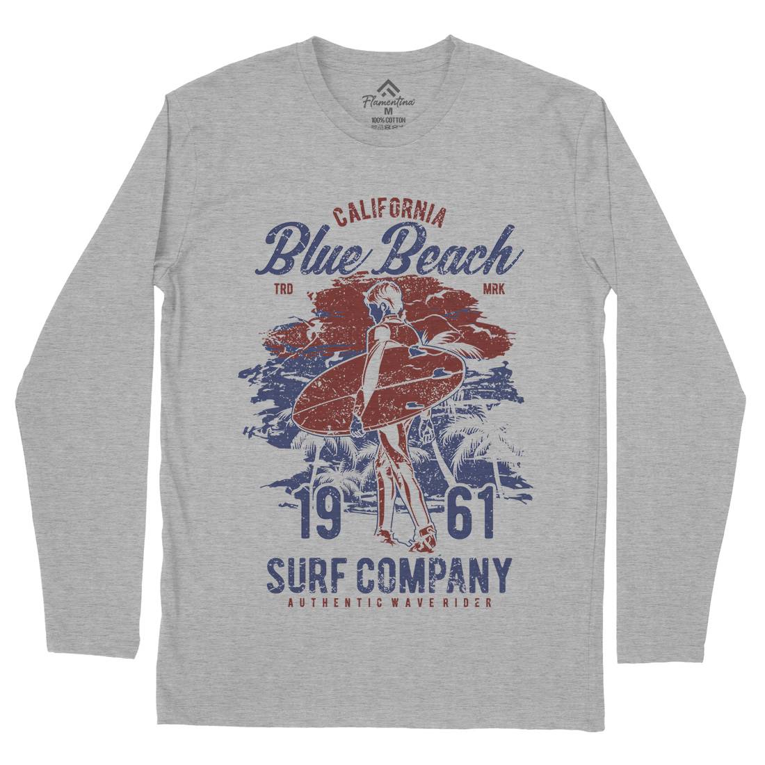 Blue Beach Mens Long Sleeve T-Shirt Surf A621
