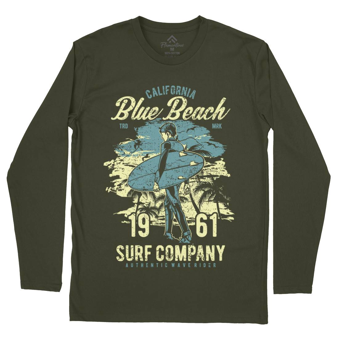Blue Beach Mens Long Sleeve T-Shirt Surf A621