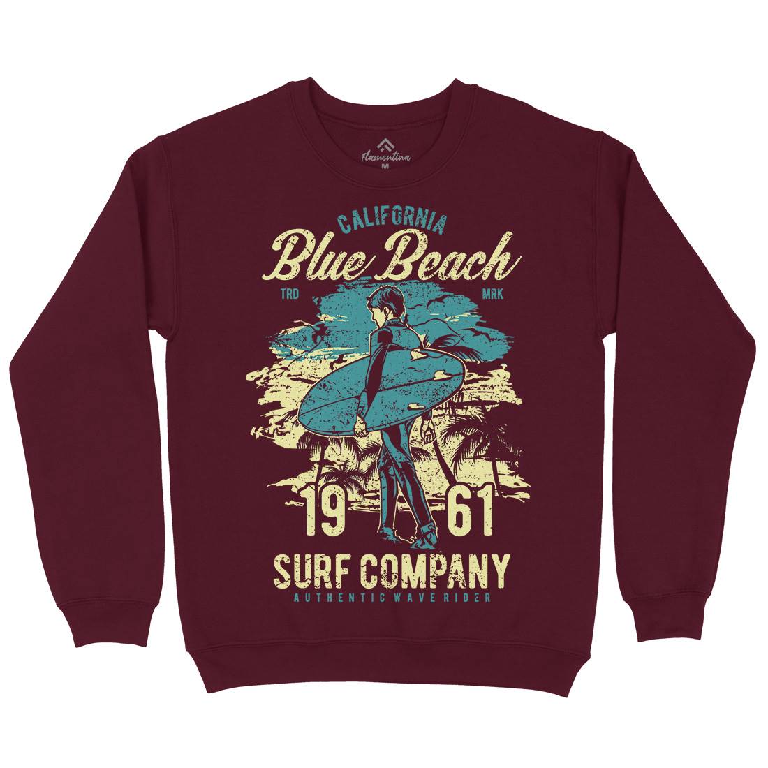 Blue Beach Kids Crew Neck Sweatshirt Surf A621