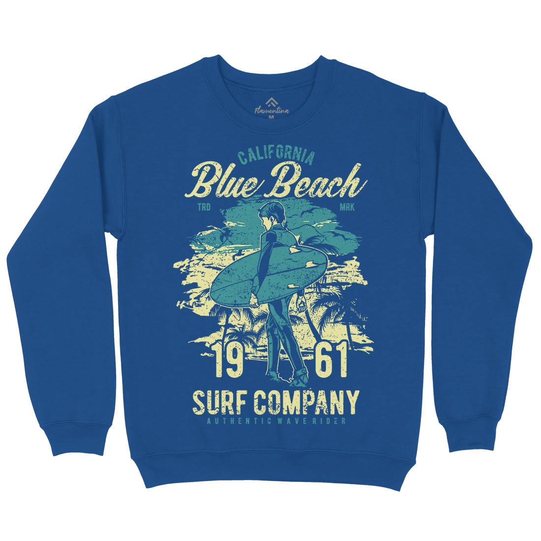 Blue Beach Mens Crew Neck Sweatshirt Surf A621
