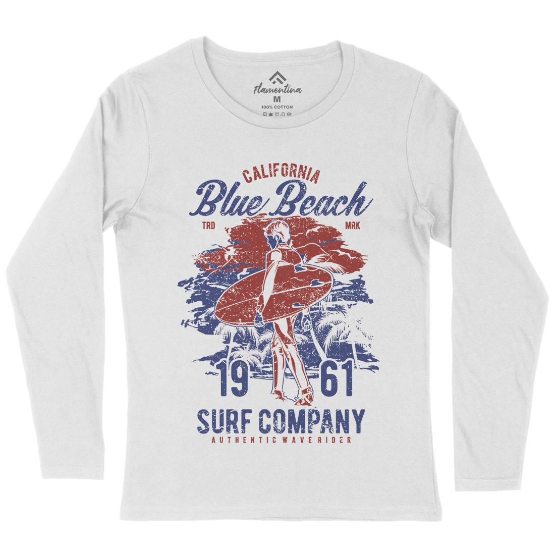 Blue Beach Womens Long Sleeve T-Shirt Surf A621