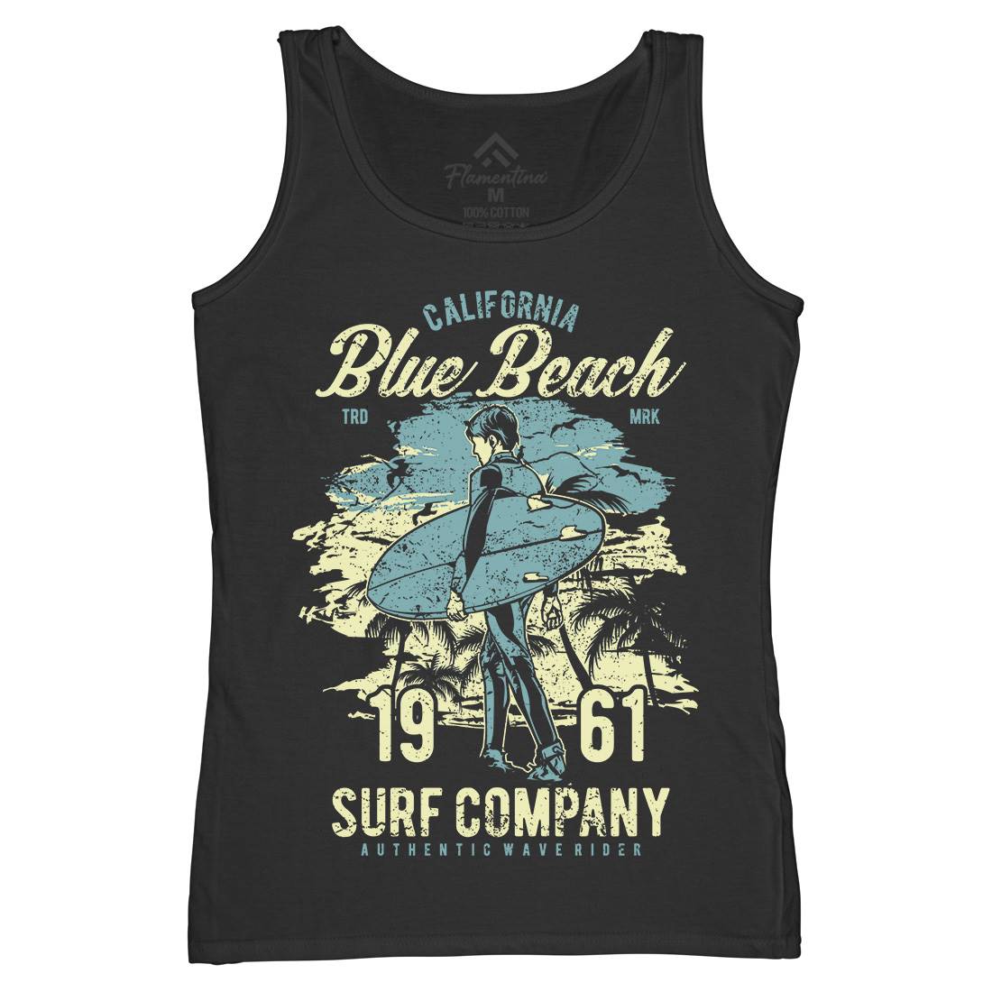 Blue Beach Womens Organic Tank Top Vest Surf A621