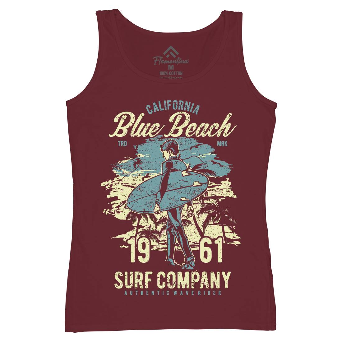 Blue Beach Womens Organic Tank Top Vest Surf A621