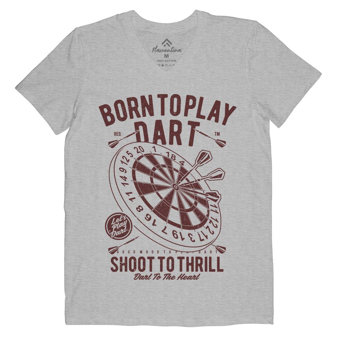Born To Play Mens Organic V-Neck T-Shirt Sport A622