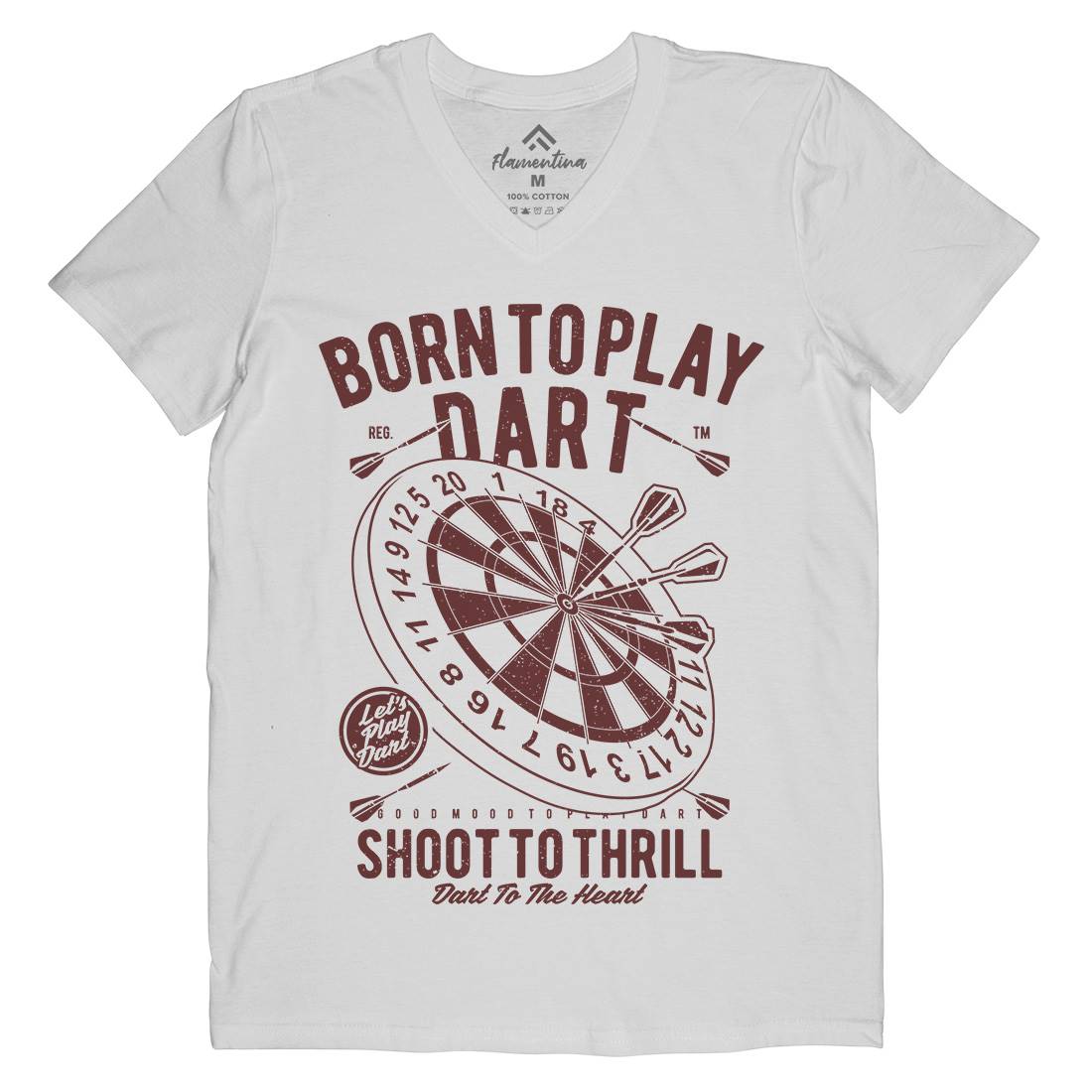Born To Play Mens Organic V-Neck T-Shirt Sport A622