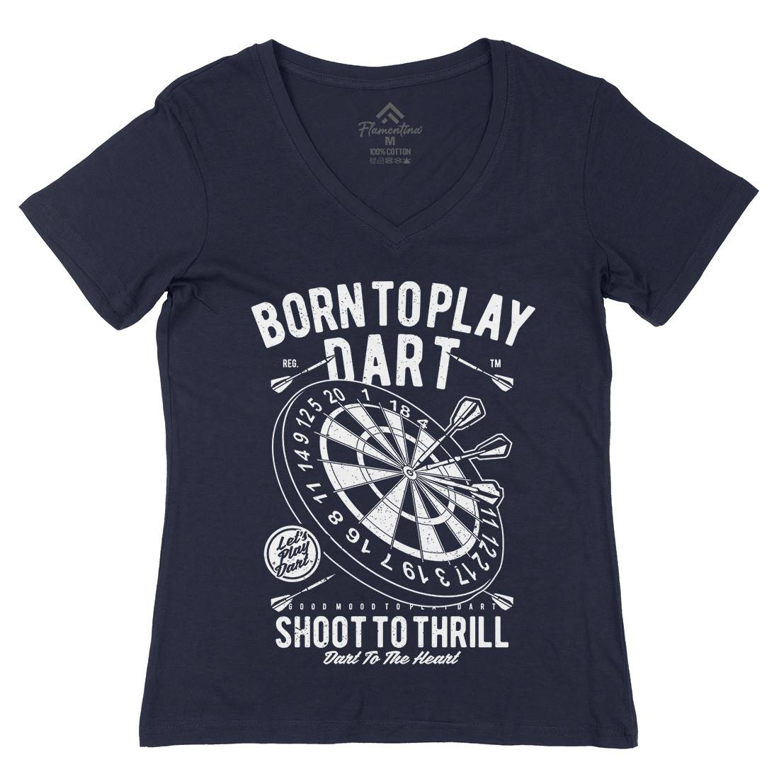 Born To Play Womens Organic V-Neck T-Shirt Sport A622