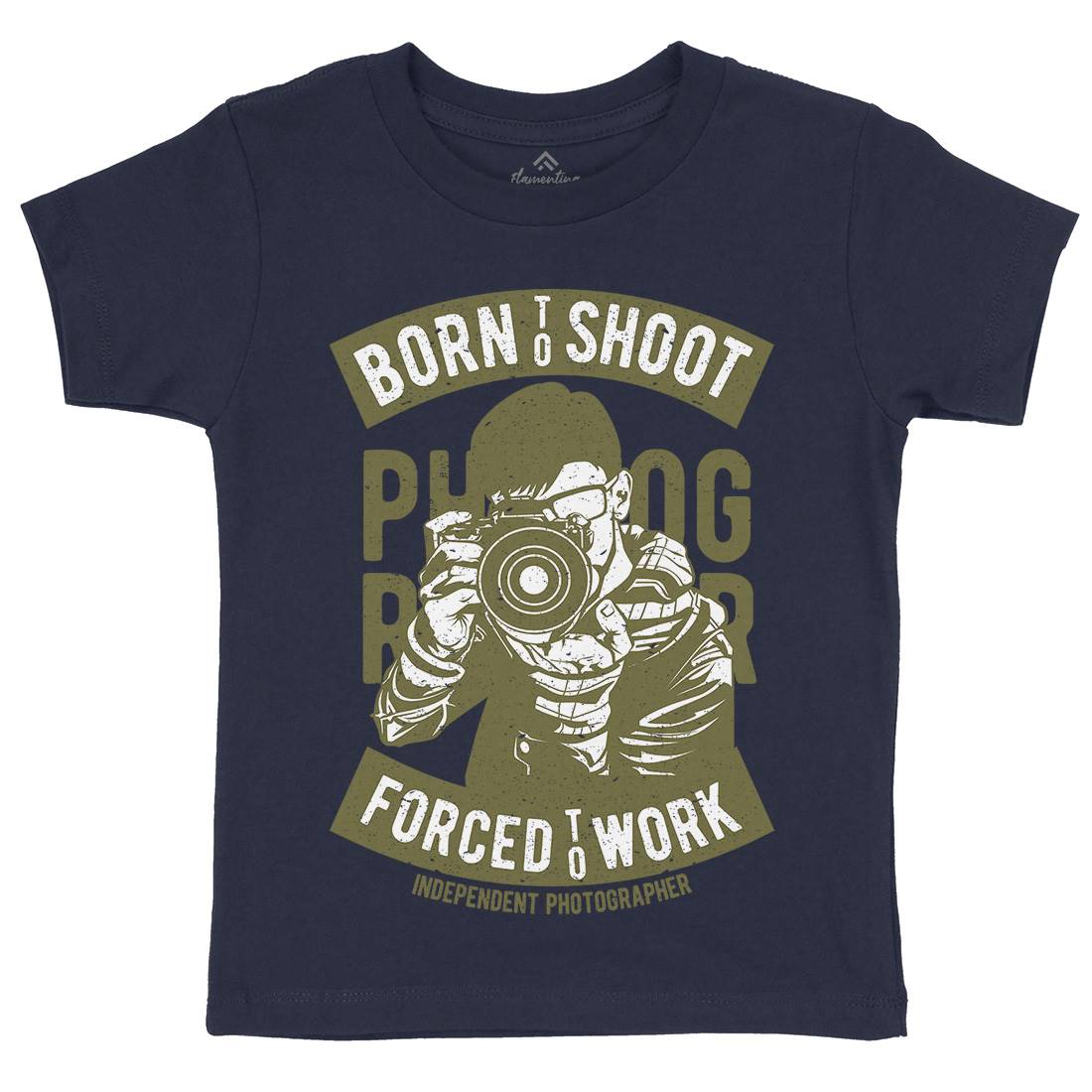 Born To Shoot Kids Crew Neck T-Shirt Media A623
