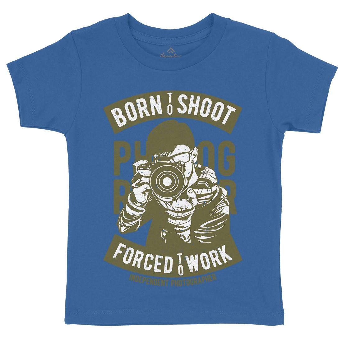 Born To Shoot Kids Crew Neck T-Shirt Media A623