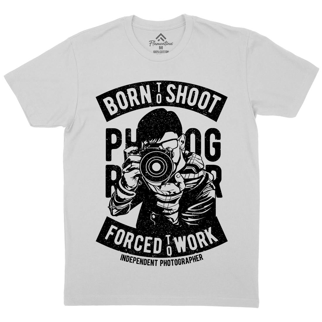 Born To Shoot Mens Crew Neck T-Shirt Media A623