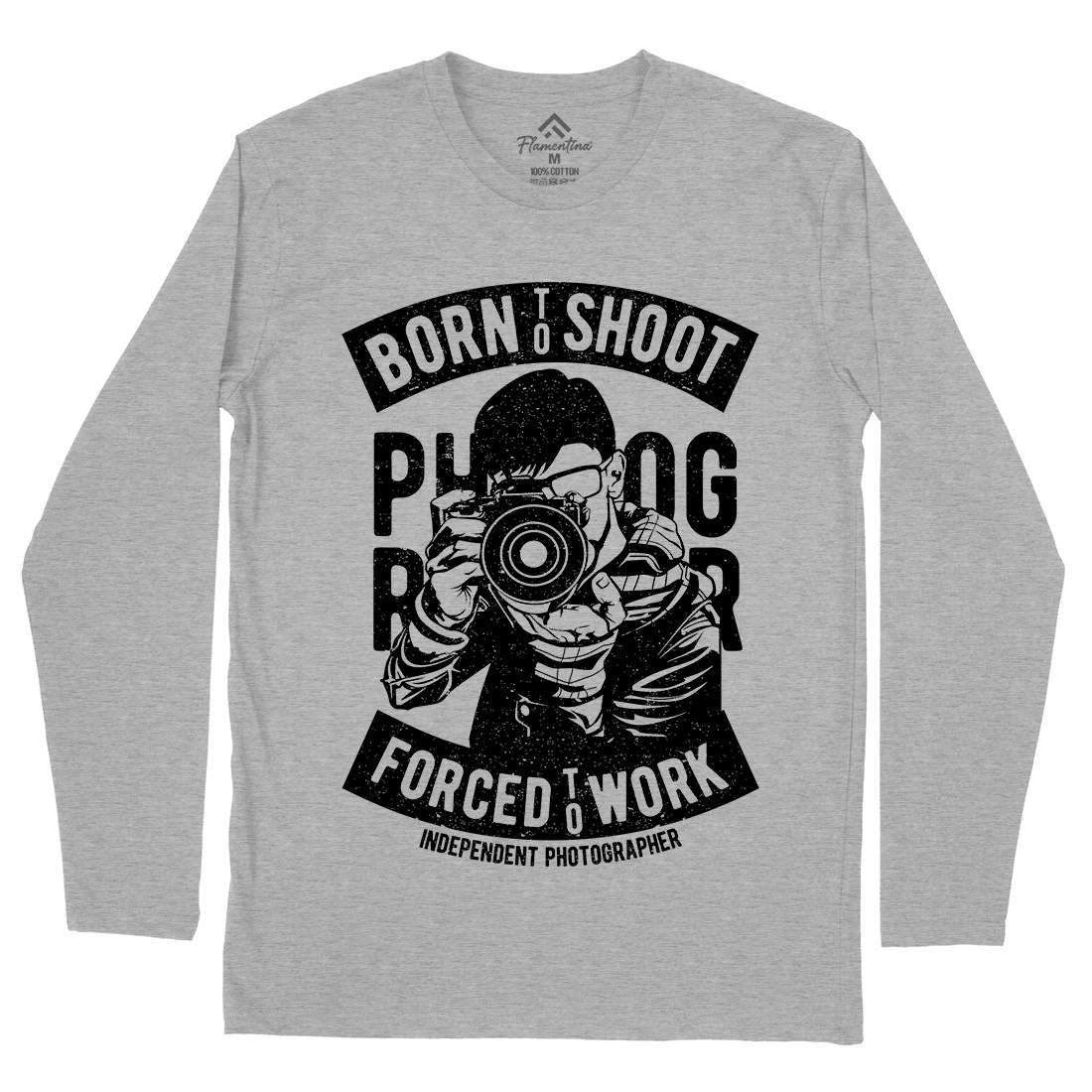 Born To Shoot Mens Long Sleeve T-Shirt Media A623