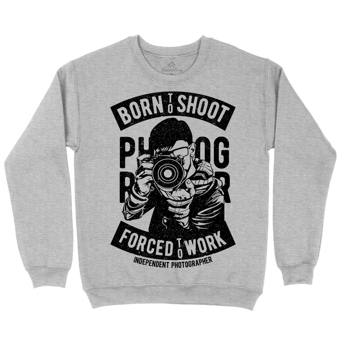 Born To Shoot Mens Crew Neck Sweatshirt Media A623