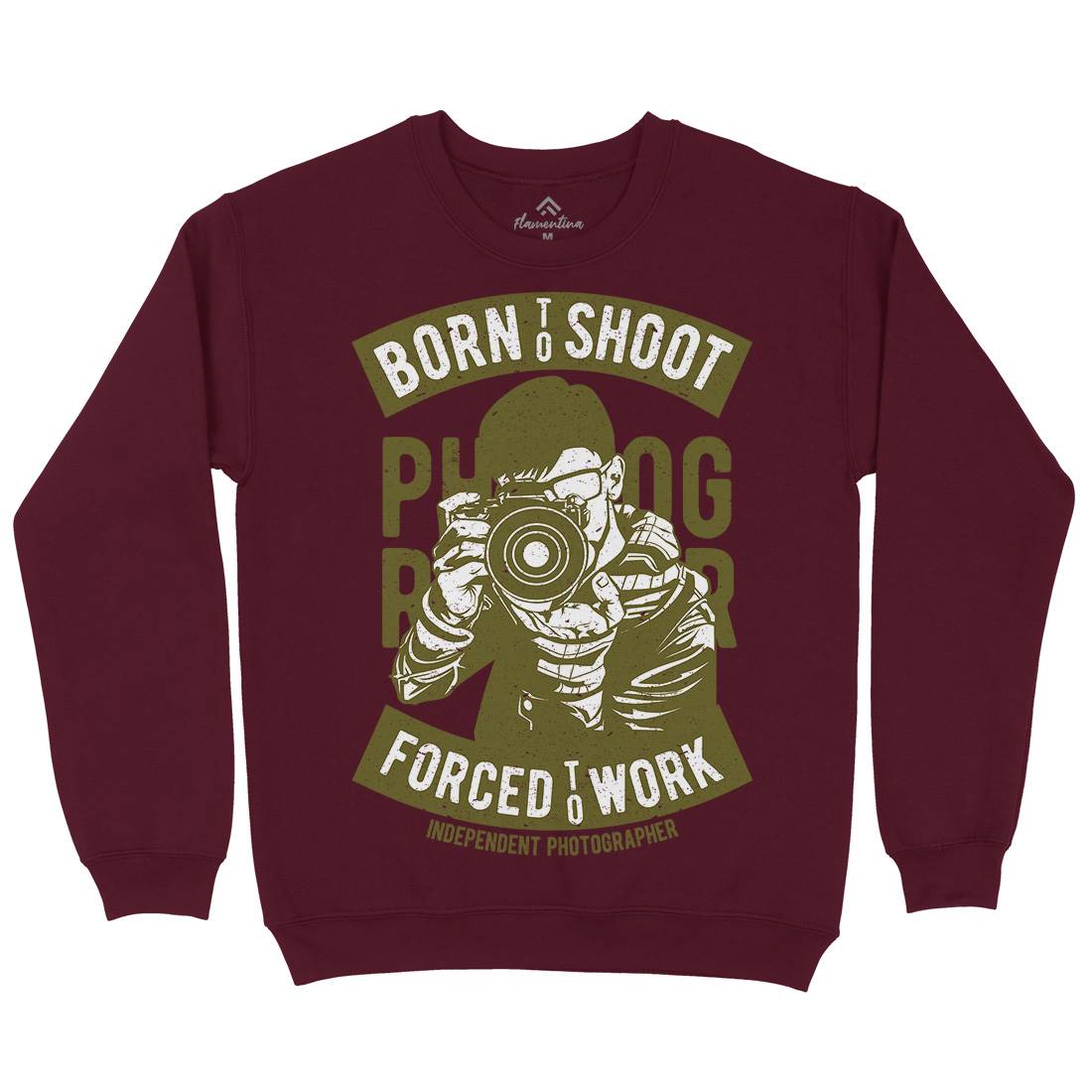 Born To Shoot Mens Crew Neck Sweatshirt Media A623