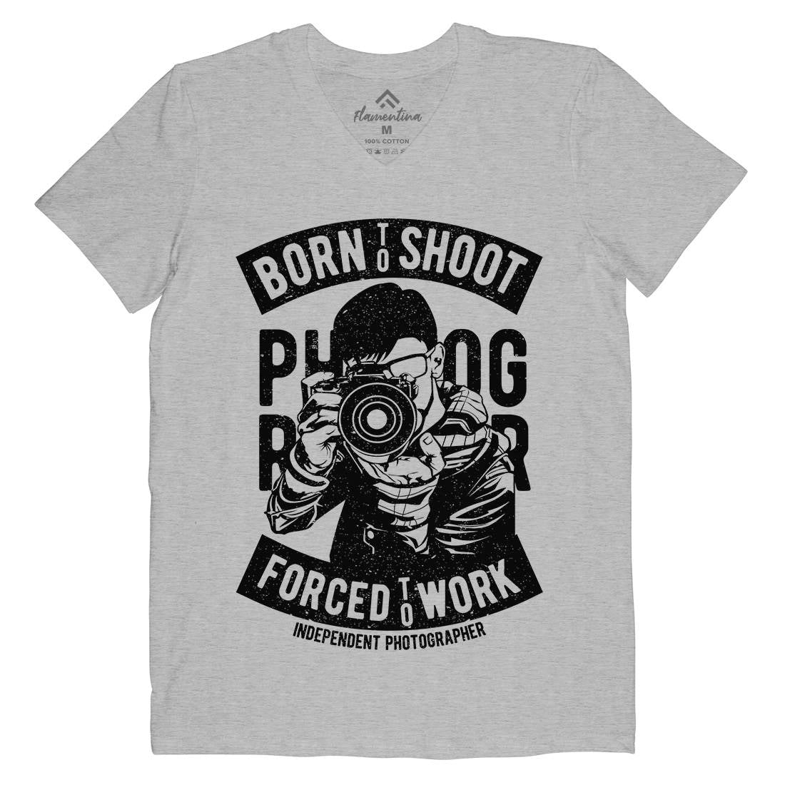 Born To Shoot Mens V-Neck T-Shirt Media A623