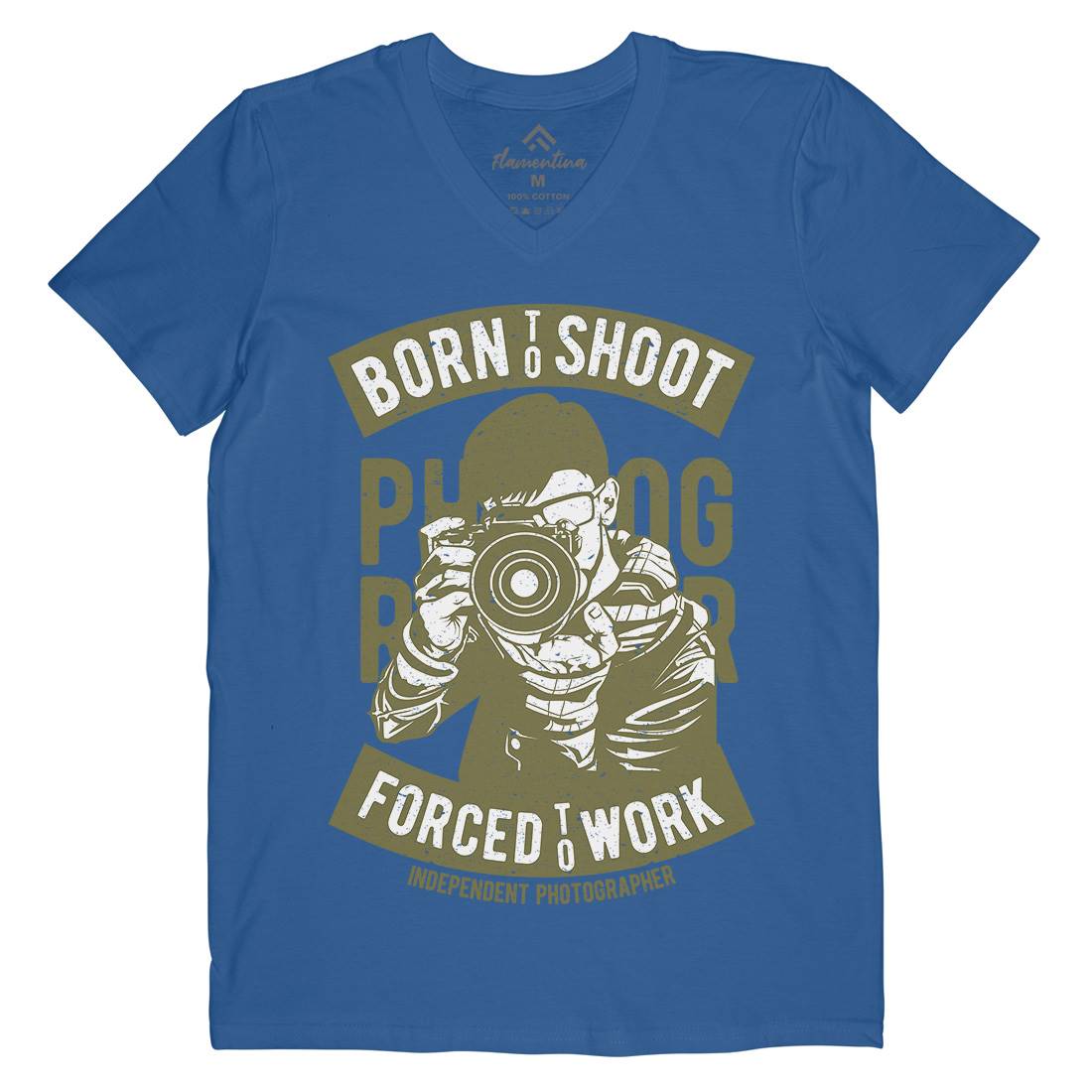 Born To Shoot Mens V-Neck T-Shirt Media A623