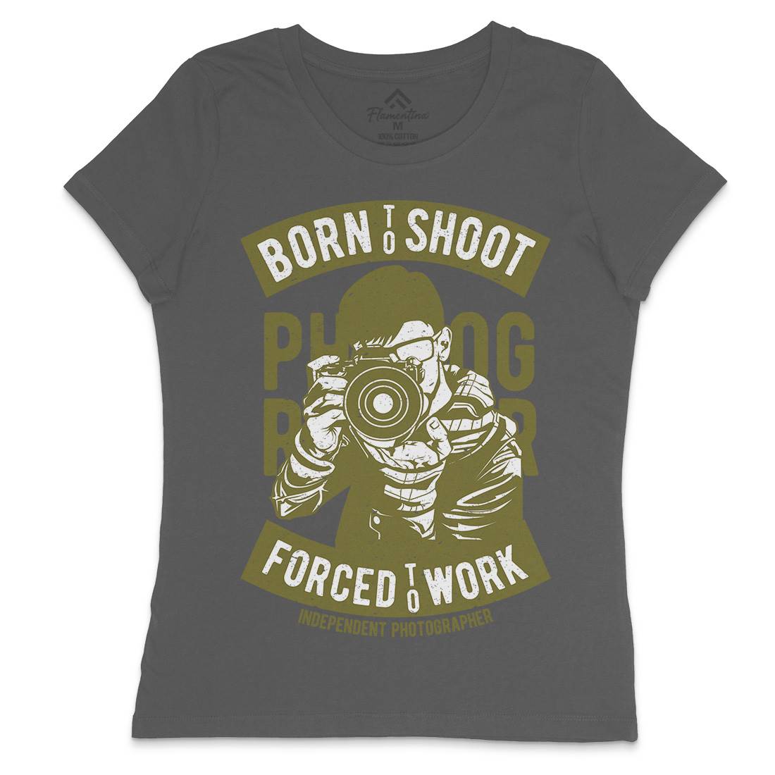 Born To Shoot Womens Crew Neck T-Shirt Media A623