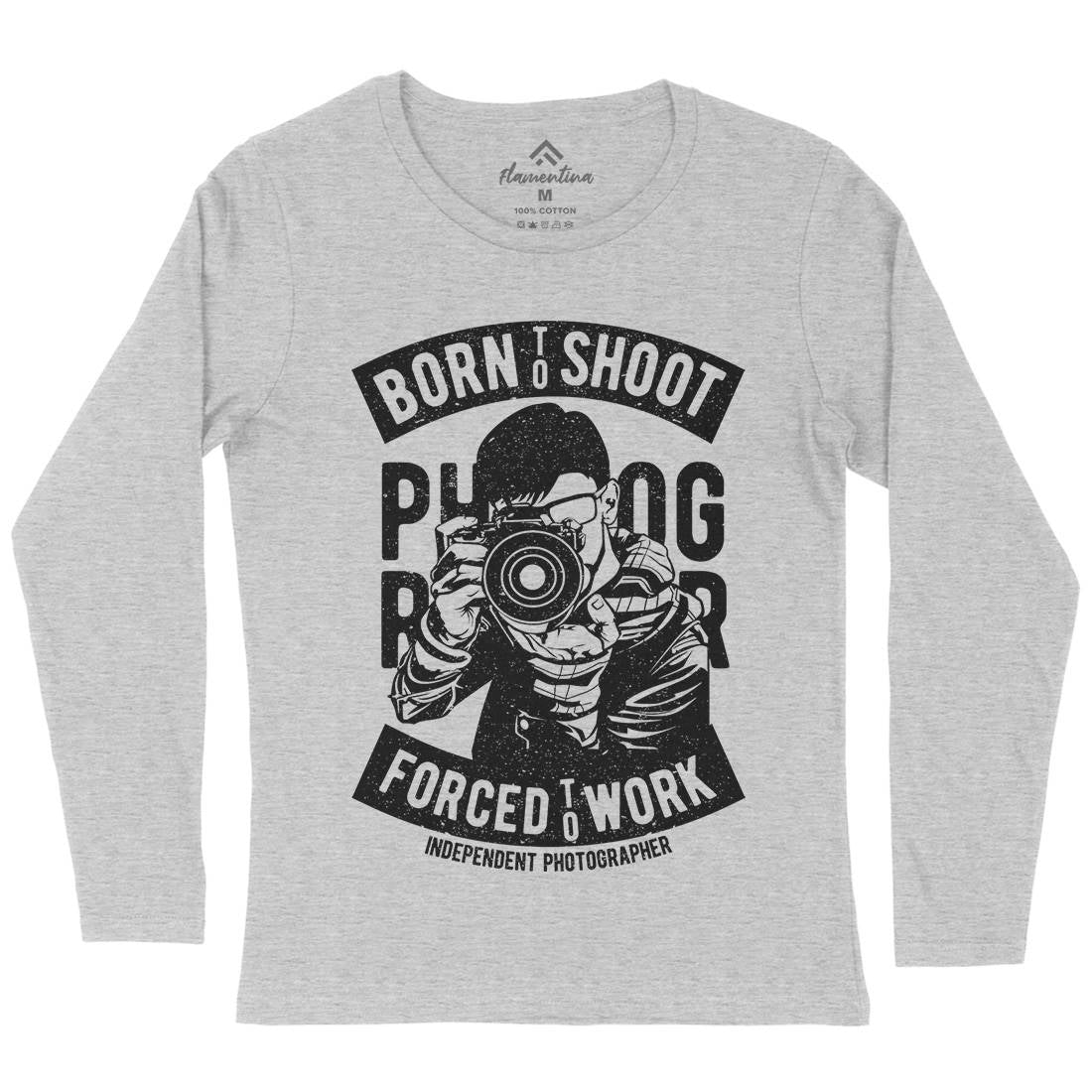 Born To Shoot Womens Long Sleeve T-Shirt Media A623